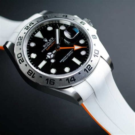 rolex explorer ii orange strap|rubber watch straps 42mm.